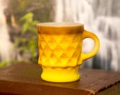 Anchor Hocking Fire King Brown and Yellow Ombre Kimberly Mug - Nice Condition Free Shipping