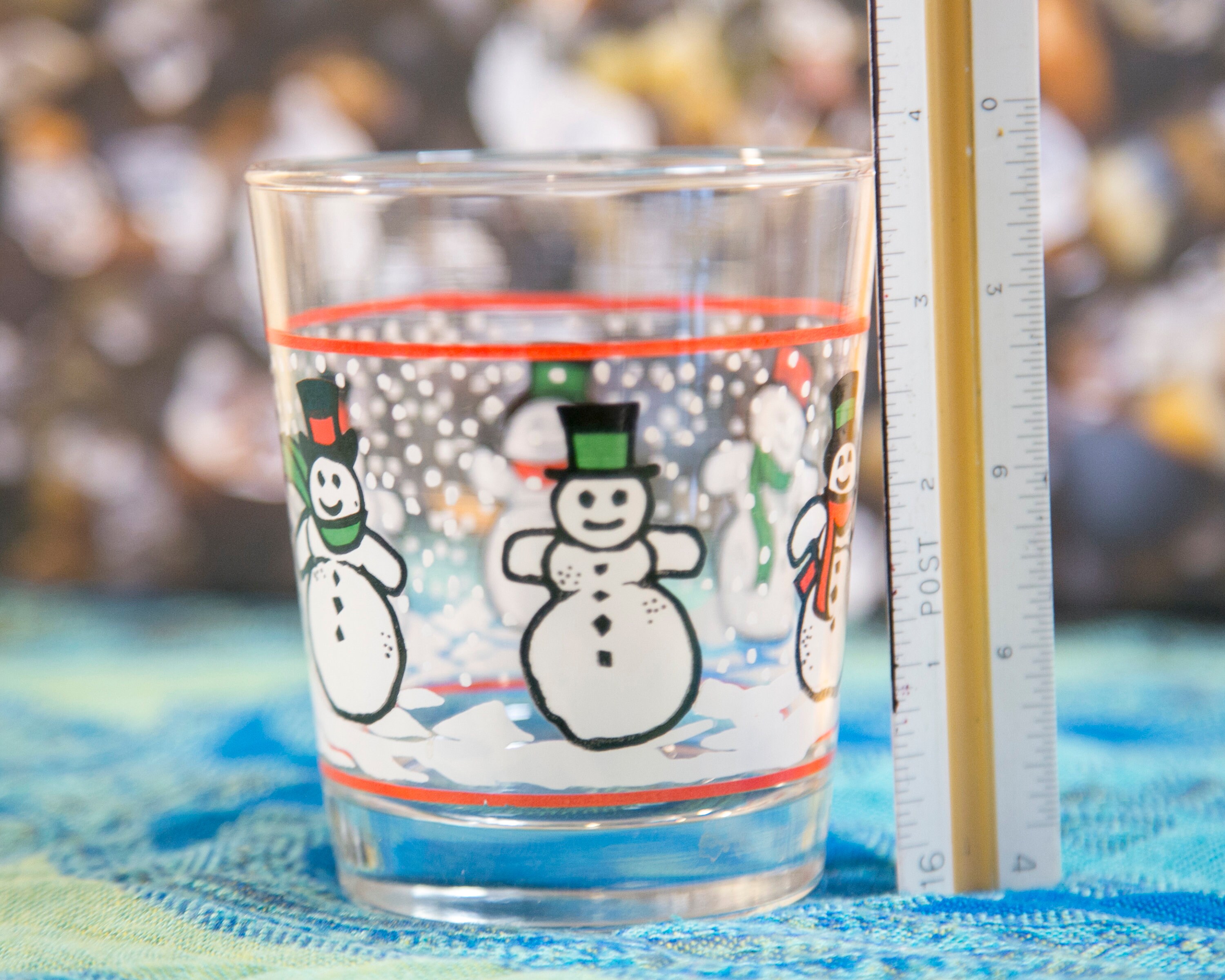Let It Snow Ice Blue Retro Christmas Rocks Drinkware Drinking Glasses  Barware, Set of 2 — Atomic Drinkware