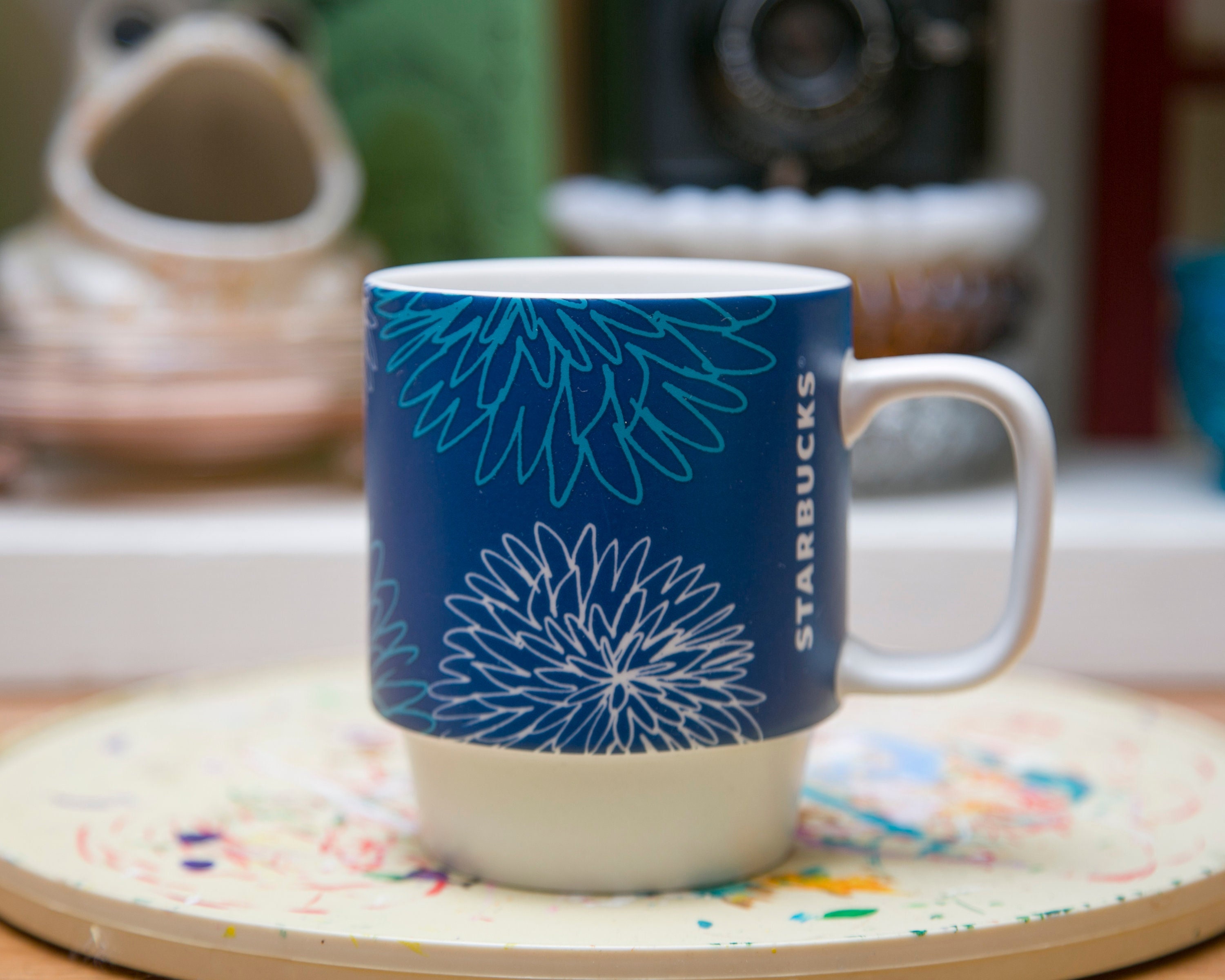Pretty Blue Floral Stacking Starbucks Mug - FREE Shipping! - Etsy