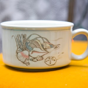Large Otagiri Soup Mug with Seashells - Ocean Scene - Wide Mouth Mug - FREE Shipping!