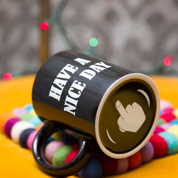 Have a Nice Day Middle Finger Mug Etsy