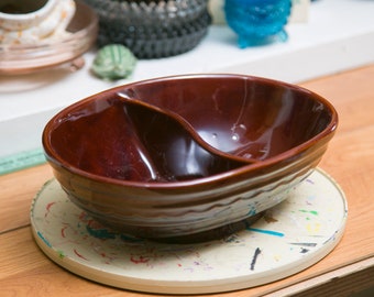 Marcrest Daisy Divided Stoneware Dish - Vintage MCM Kitchen