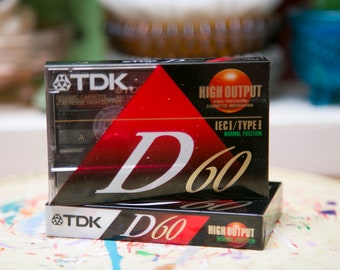 TDK D-60 Minute Blank Cassette Tapes - 2 Pack - Unopened Media - Free Shipping!