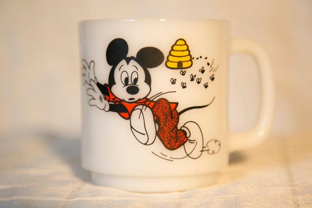 Vintage Mickey Mouse Mugs Set of 2, Disney Mugs, Mickey Mouse Milk