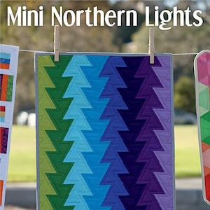 Mini Jaybird Quilts 13&quot;x16 1/2&quot; Mini Northen Lights Pattern PLUS Mini Hex N More Template