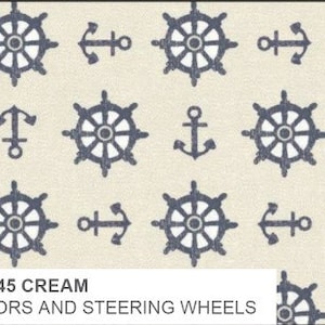 Michael Miller Bon Voyage  Anchors and Steering Wheels Cream - CX10845 Cream