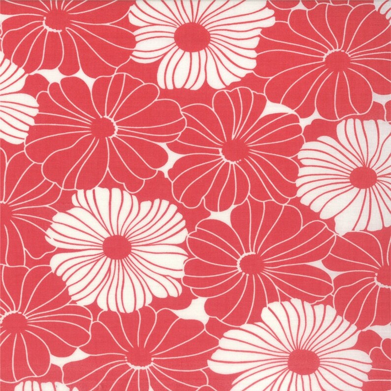 Moda's Simply Style Pink and White Floral Fabric Etsy