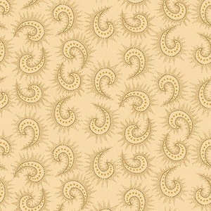 108&quot; Wide Light Tan Spiced Paisley Quilt Backing for Henry Glass by Kim Diehl - 6368-44