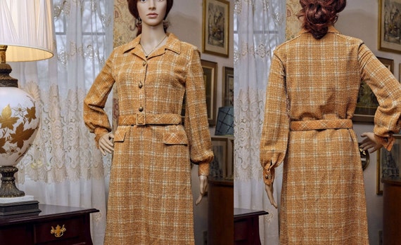 RARE 1970’s TRICOSA/Paris Shirtdress; GLITTERING … - image 2