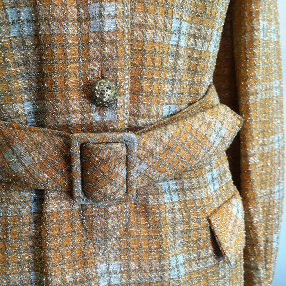 RARE 1970’s TRICOSA/Paris Shirtdress; GLITTERING … - image 6