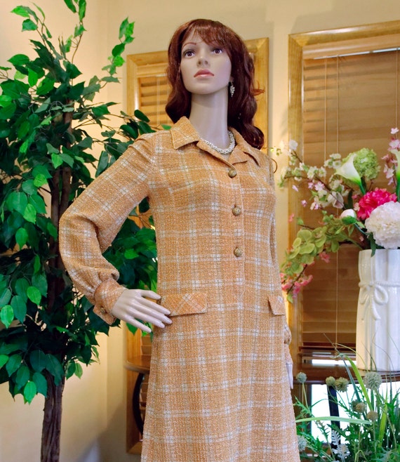 TRICOSA (Paris) Orange Plaid Metallic MINI Shirt P