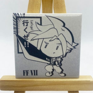 Magnetic Art Tiles - Final Fantasy 7 (VII) Fan Art Characters in Manga Style B/W.