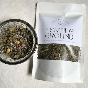 Fertile Ground // Chá orgânico de folhas soltas para nutrição do útero, equilíbrio hormonal e suporte pré-concepcional, chá de ervas para fertilidade, sem cafeína