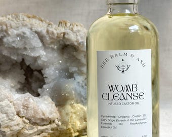 Castor Oil Infused with Essential Oils for Womb & Cycle Wellness | 4 oz