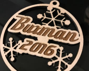 Personalisierte individuelle Laser Cut Christmas Ornaments - Laser Gravur - Weihnachtsgeschenk - Ornament - angepasst