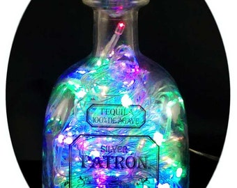 Upcycled Patron Tequila Mood Therapy Liquor Bottle Light w/Multi-Color LED’s