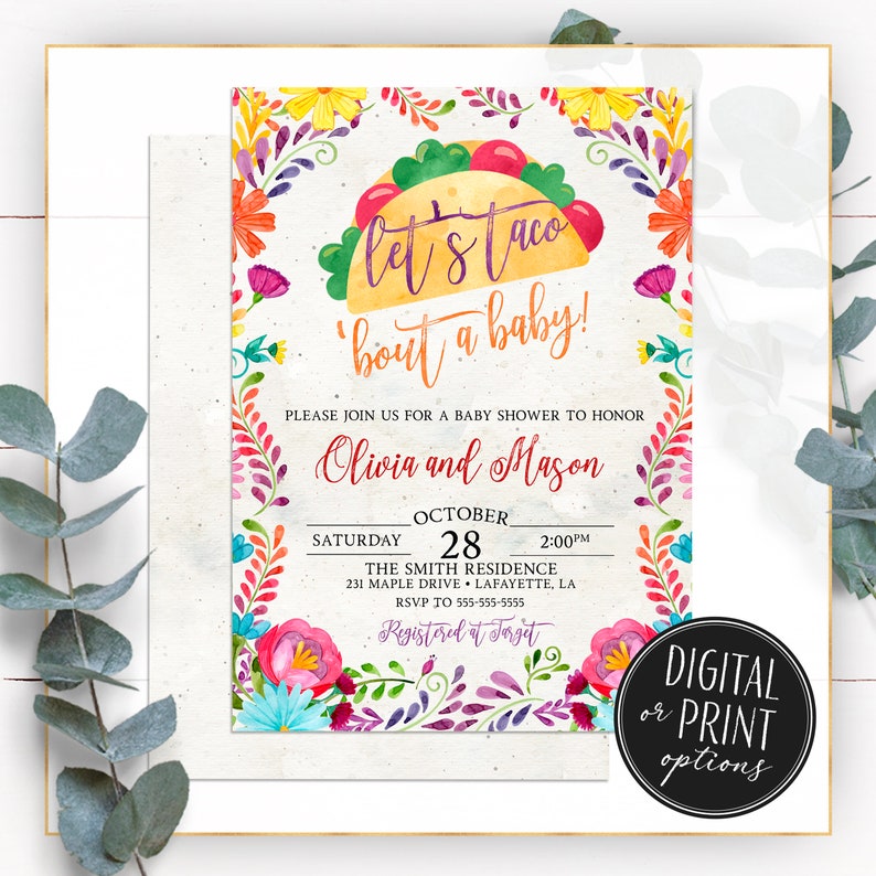 Fiesta Baby Shower Invitation Taco Shower Invitations Etsy