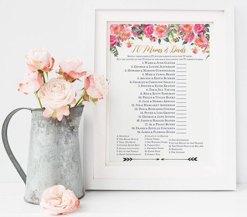 Tv Moms Dads Baby Shower Game Baby Shower Invitation Etsy