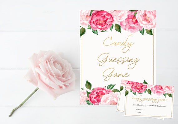 Candy Guessing Game Baby Shower Games Baby Shower Invitation Girl