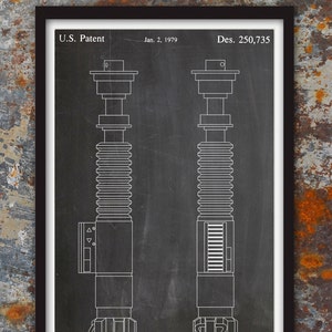 Lightsaber Star Wars Patent Wall Print, Patent Art, Star Wars Poster, Star Wars Blueprint, Star Wars Print, Plexity Prints #131