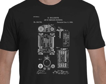 Hollerith Machine Patent T Shirt, First Computer, Technology Art, Tech Shirt, Computer Geek Gift, Plexity Prints #015S