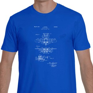 Amphibian Aircraft Patent T-Shirt, Patent Art, Blueprint, Patent Print, Patent T-Shirt, Patent Gift, Plexity Prints #003S
