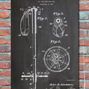 Ski Pole Wall Art, Patent Print, Blueprint, Plexity Prints #013