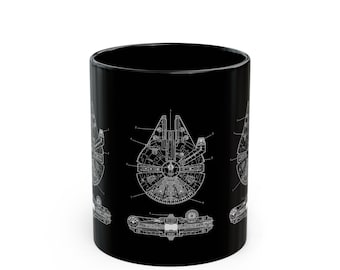 Taza, diseño de nave espacial del Halcón Milenario, taza de café de Star Wars, taza de té de ciencia ficción, regalo geek para él, regalo de cumpleaños para ella, decoración de cocina
