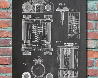 First Computer patent 1889 Patent Art , Patent Print, Blueprint, Patent Poster, Plexity Prints #015