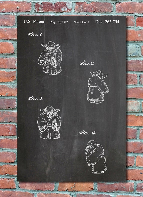 Yoda Star Wars Patent Wall Art Print Star Wars Patent Art Etsy