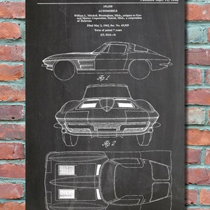 Corvette Stingray Patent Wall Art Print, Corvette Patent Art, Corvette  Patent Poster, Blueprint, Patent Print, Plexity Prints #96