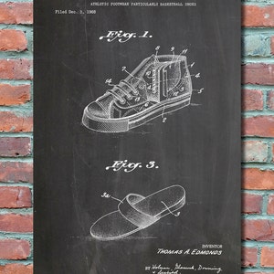 Converse Chuck Taylor Shoes Patent Wall Art Print, Patent Art, Patent Poster, Blueprint, Patent Print, Plexity Prints #049