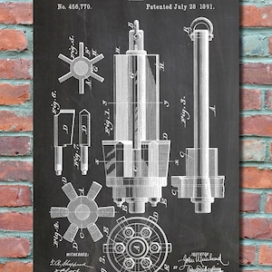 Vintage Drill Patent Wall Art Print, Tools Patent Art, Tools Patent Poster,  Tools Blueprint, Tools Patent Print, Plexity Prints #100