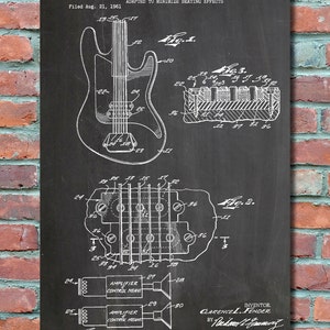 Fender Guitar Pickups Patent Wall Art Print, Patent Art, Blueprint, Patent Print, Patent Poster, Plexity Prints #030