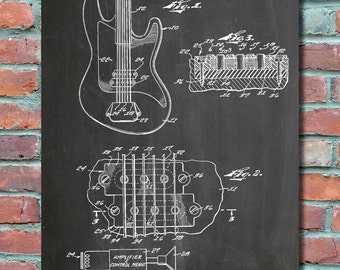 Fender Guitar Pickups Patent Wall Art Print, Patent Art, Blueprint, Patent Print, Patent Poster, Plexity Prints #030
