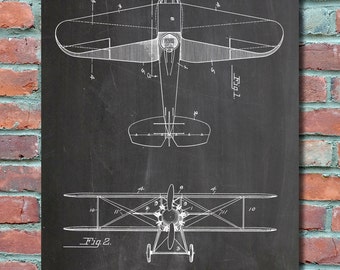 Airplane 1929 Patent Wall Art Print, Patent Art, Patent Poster, Blueprint, Patent Print, Plexity Prints #057