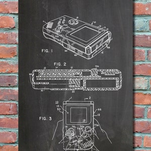 Game Boy Nintendo Wall Art Print, Patent Art, Patent Poster, Blueprint, Patent Print, Plexity Prints #069
