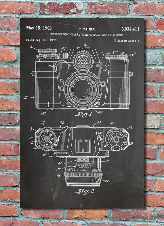 Camera Patent Wall Art Print, Patent Art, Blueprint, Patent Print, Patent Poster, Plexity Prints #005
