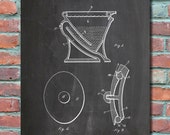 Tiolet Patent Wall Art, Patent Print, Blueprint, Patent Poster, Plexity Prints #043