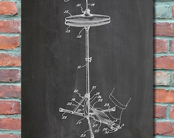 Hi-Hat Stand Patent Wall Art Print, Patent Art, Patent Poster, Blueprint, Patent Print, Plexity Prints #055