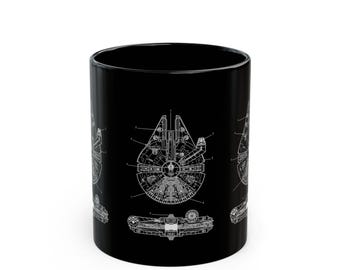 Mug, Millennium Falcon Space Ship Design, Star Wars Coffee Cup, Sci-Fi Tea Mug, Geek Gift for Him, Birthday Present for Her, Kitchen Decor