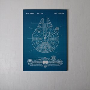 Star Wars Millennium Falcon Canvas Wrap - Geek Decor - Patent Print ...