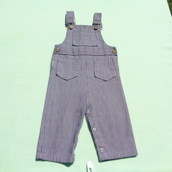 vintage healthtex made in united states permanent press baby boys engineer stripe overalls size 18 months see measurements hard to read tag