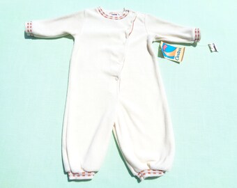 vintage carters made in united states baby boy velour romper size 6 months see measurements new with tags