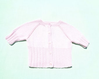 vintage gymboree baby girls light pink cardigan sweater size 0-3 months size layette see measurements