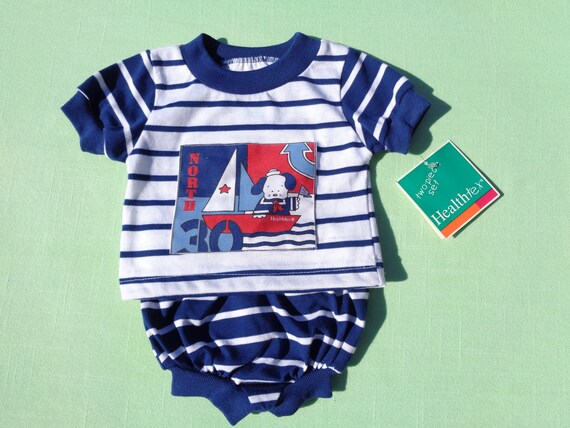 vintage health tex baby boys nautical outfit size… - image 1