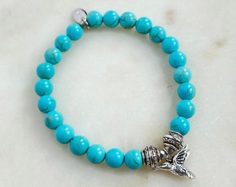 Turquoise jewelry beaded bracelet gift for her charm bracelet boho jewelry stacking bracelet gemstone jewelry gift friendship bracelet