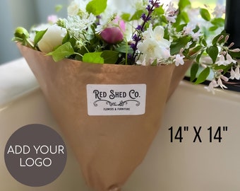Paper bouquet wrap for flowers brown paper sleeve for bouquet custom floral sleeve bouquet bar wrap natural paper flower sleeve wrapping