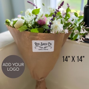 Involucro di bouquet di carta per fiori, manica di carta marrone per bouquet, manica floreale personalizzata, involucro di bar, avvolgimento di maniche di fiori di carta naturale