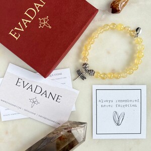 Memorial gift bracelet sympathy gift for her loss gift remembrance gift sympathy stacking bracelet citrine jewelry bracelet in memory gift